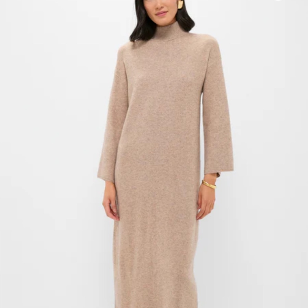 Pomander Place Cozy Tan Long Sleeve Dress
